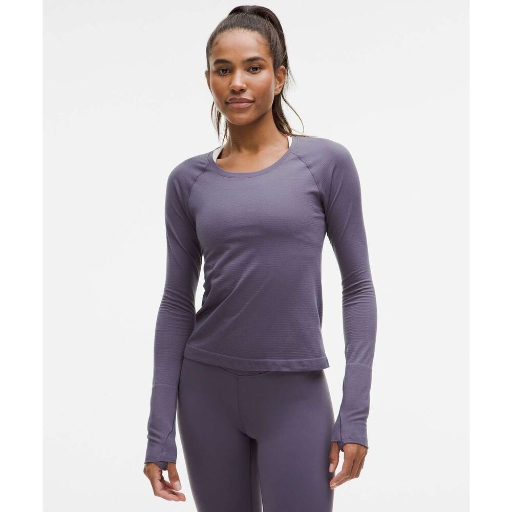 Lululemon Swiftly Tech Long-Sleeve Shirt 2.0 *Waist Length Nightfall - Size: 12